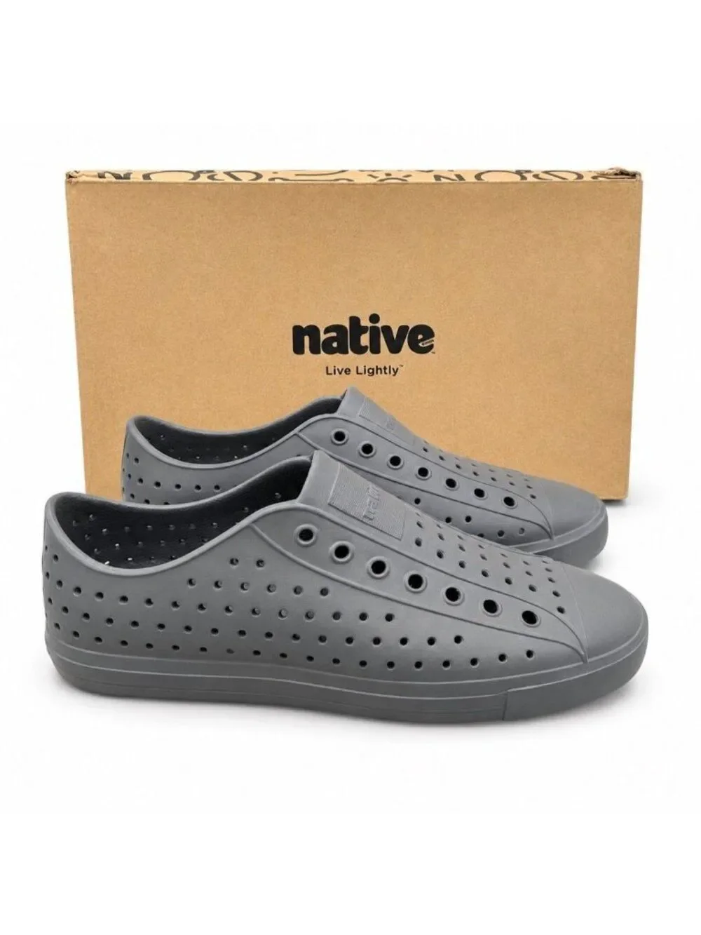 Native Jefferson Archive Slip-On Water Shoes Full Metal Grey M9 W11 Lightweight